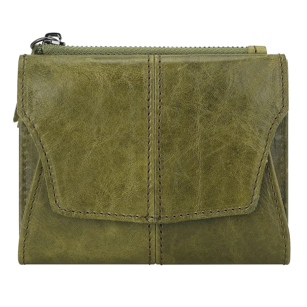 Genuine cowhide leather retro style coin purse with RFID anti-theft lining in multiple colour options.