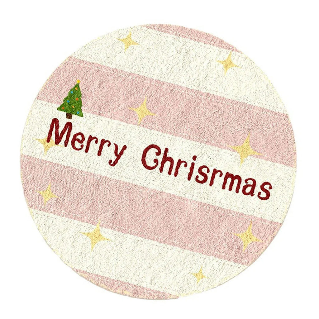 Alien shaped Christmas floor mat in imitation cashmere material with festive colour patterns