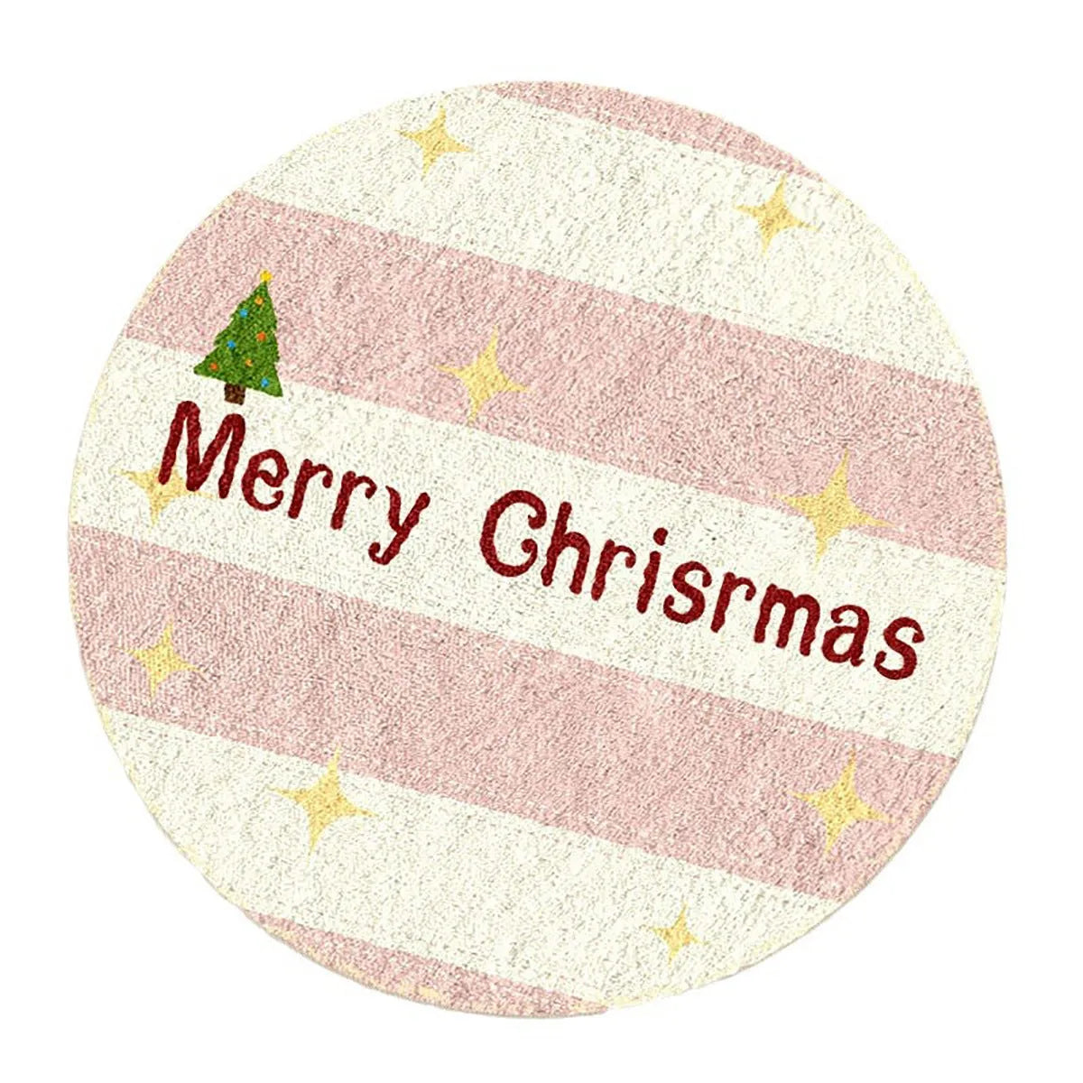 Alien shaped Christmas floor mat in imitation cashmere material with festive colour patterns