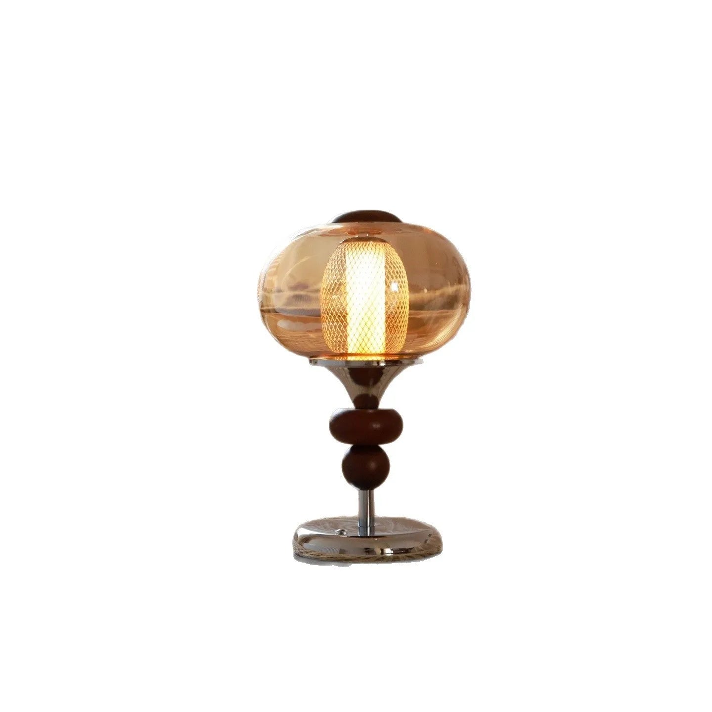 Solid wood palace style table lamp with touch switch for colour changing and dimming.