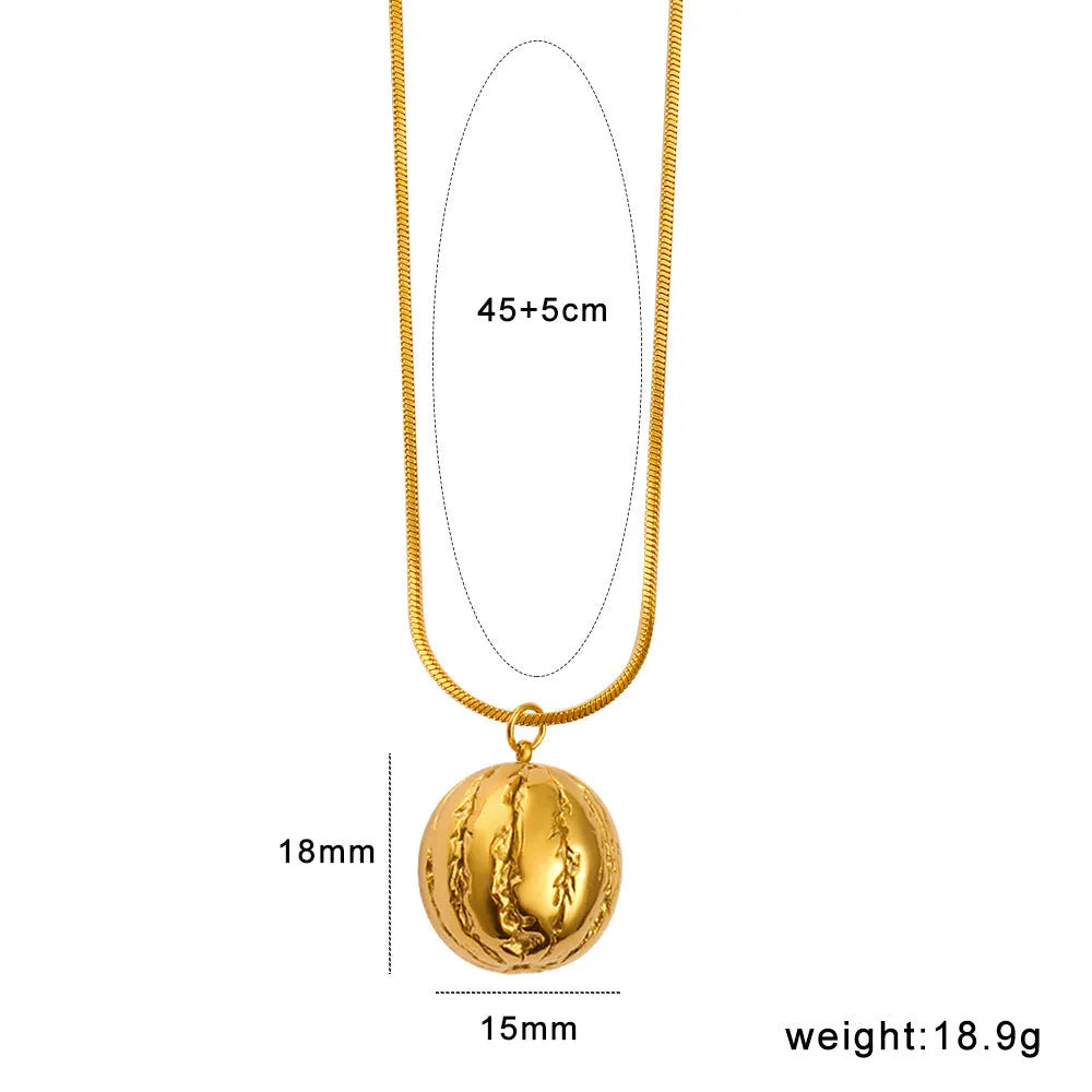 Stainless steel necklace with a fruit-shaped pendant on a regular chain.