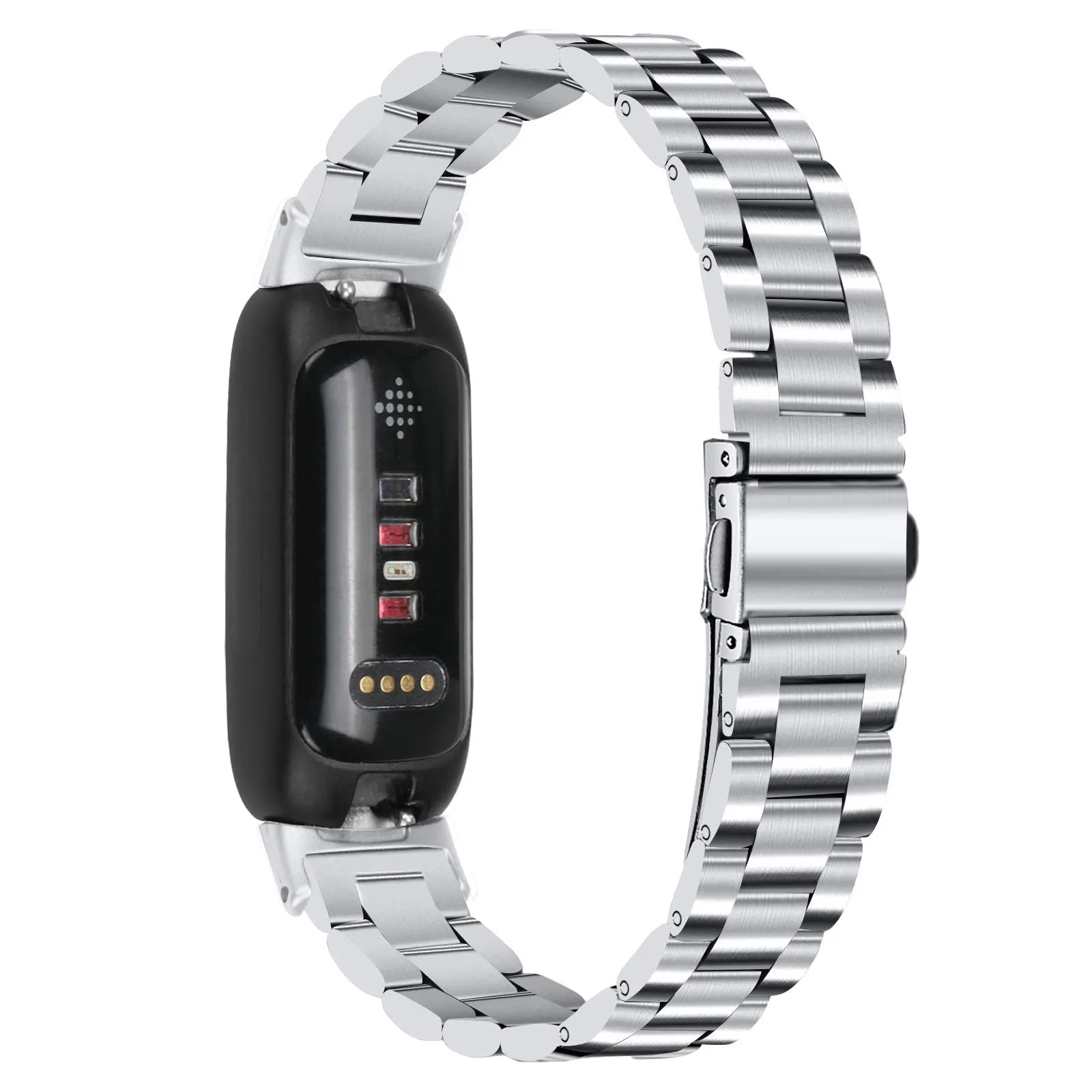 Stainless steel three-bead watch strap for Apple Watch Inspire 3 in multiple colour options