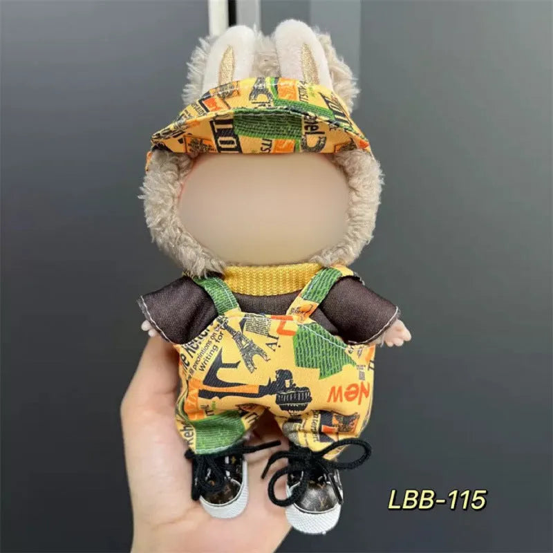 Plastic clothing outfit for a 17cm tall collectible vinyl figurine doll.