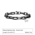 Men's square chain bracelet in titanium steel with electroplated finish