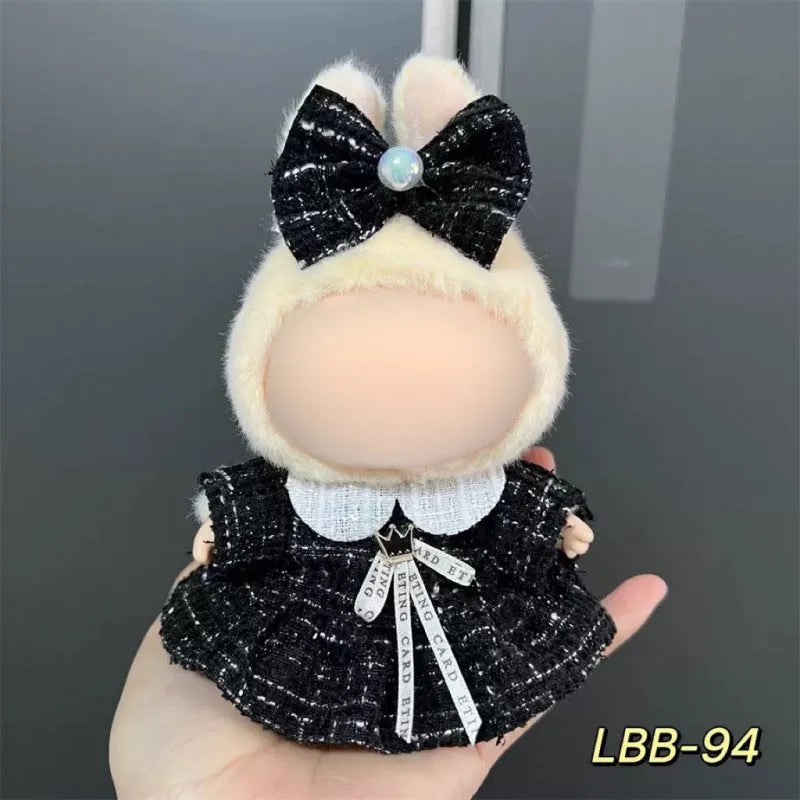 Plastic clothing outfit for a 17cm tall collectible vinyl figurine doll.