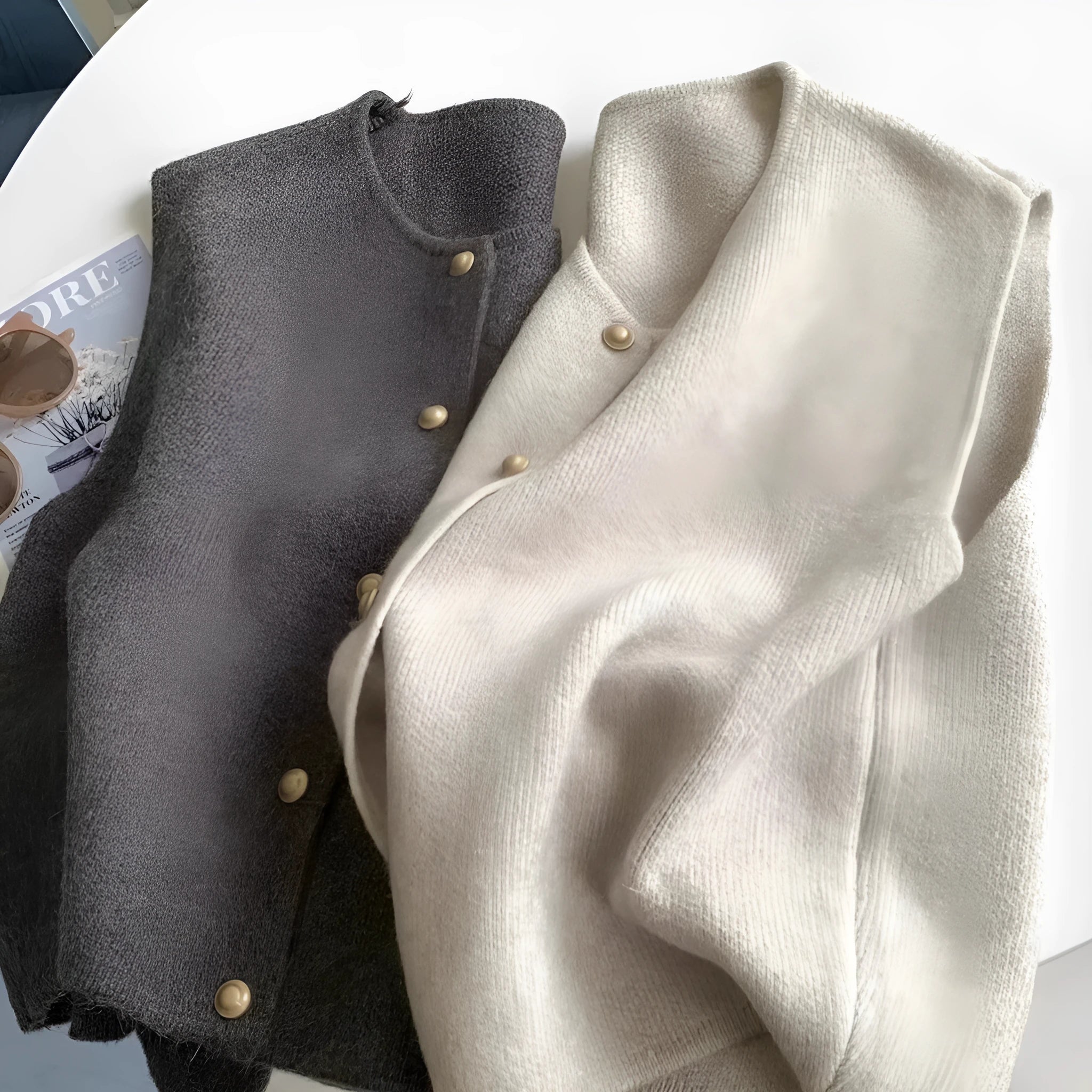 Women's thin polyester pullover vest in half-sleeve design available in multiple colours