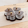 Glass snack platter with choice of 2, 3, 4, or 5 transparent heart-shaped bowls with lids on an irregular tray.
