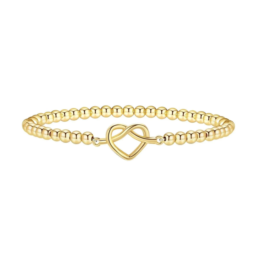 Women's adjustable stainless steel beaded bracelet in geometric round bead design