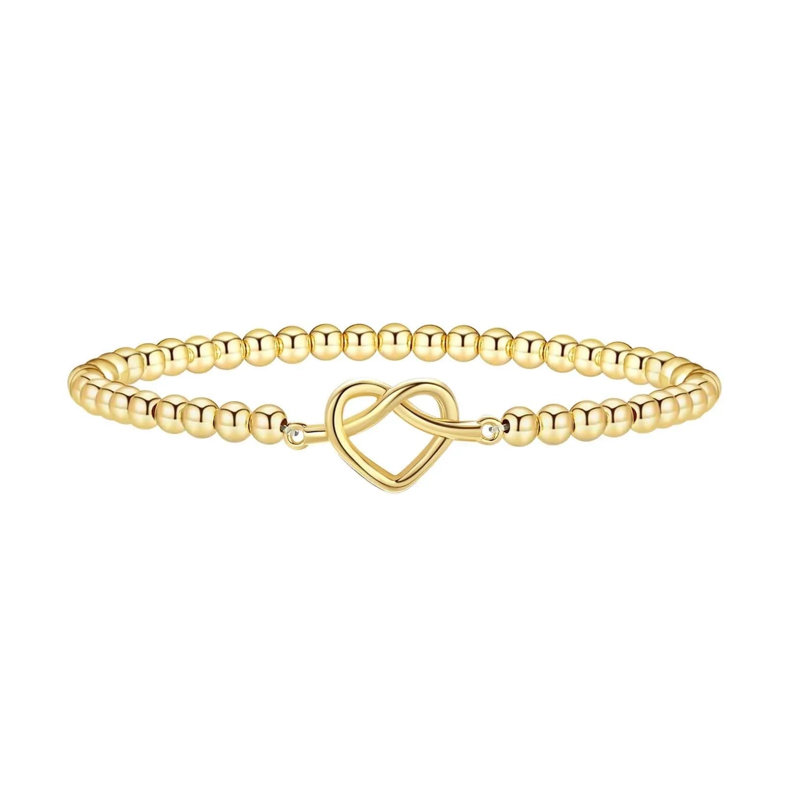 Women's adjustable stainless steel beaded bracelet in geometric round bead design