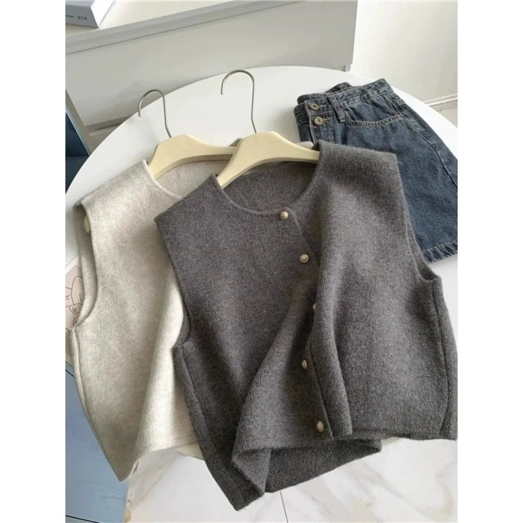 Women's thin polyester pullover vest in half-sleeve design available in multiple colours