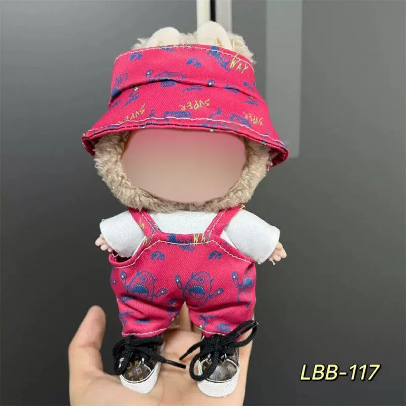 Plastic clothing outfit for a 17cm tall collectible vinyl figurine doll.