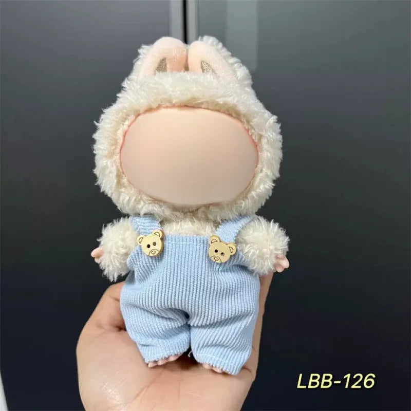 Plastic clothing outfit for a 17cm tall collectible vinyl figurine doll.