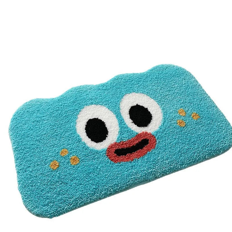 Cartoon anime printed bathroom mat in polyester fibre with imitation cashmere finish