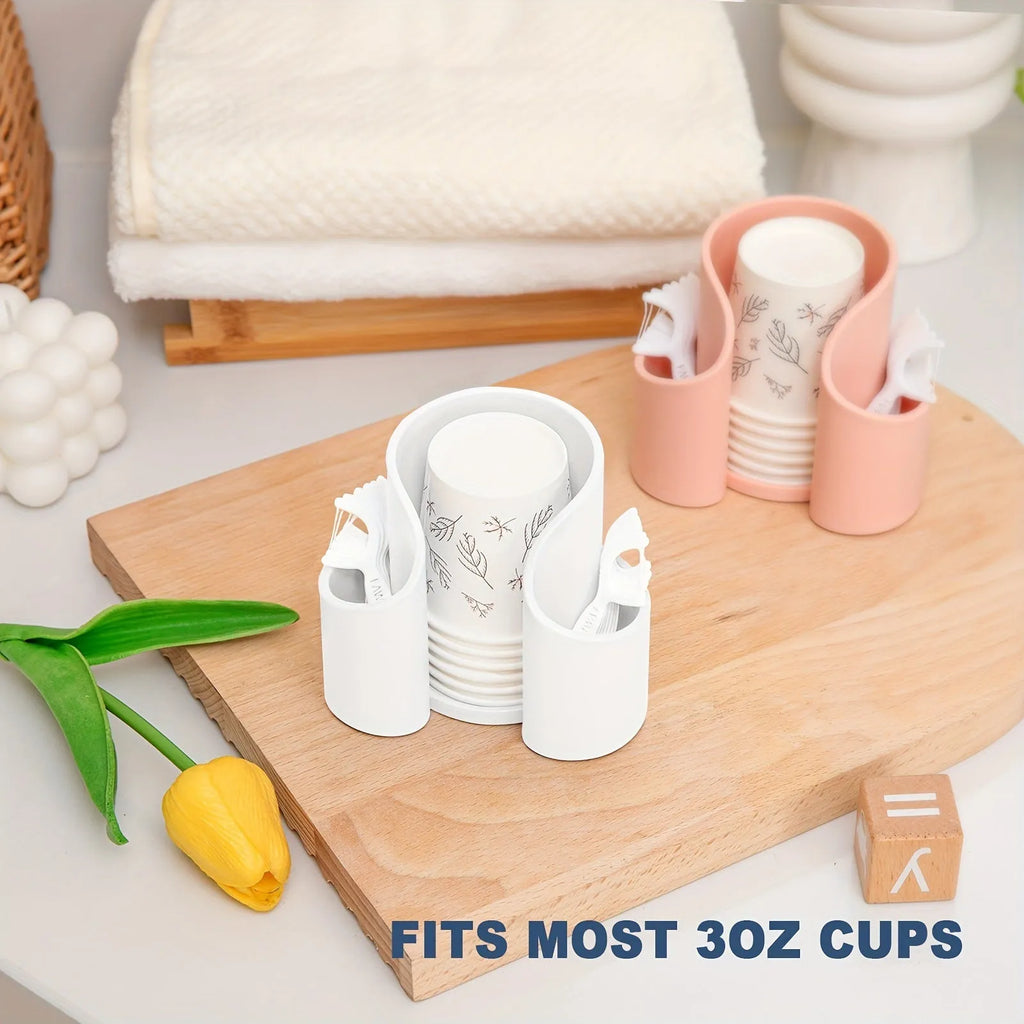Modern plastic dental floss storage box in solid colour options of pink, white, blue, or black