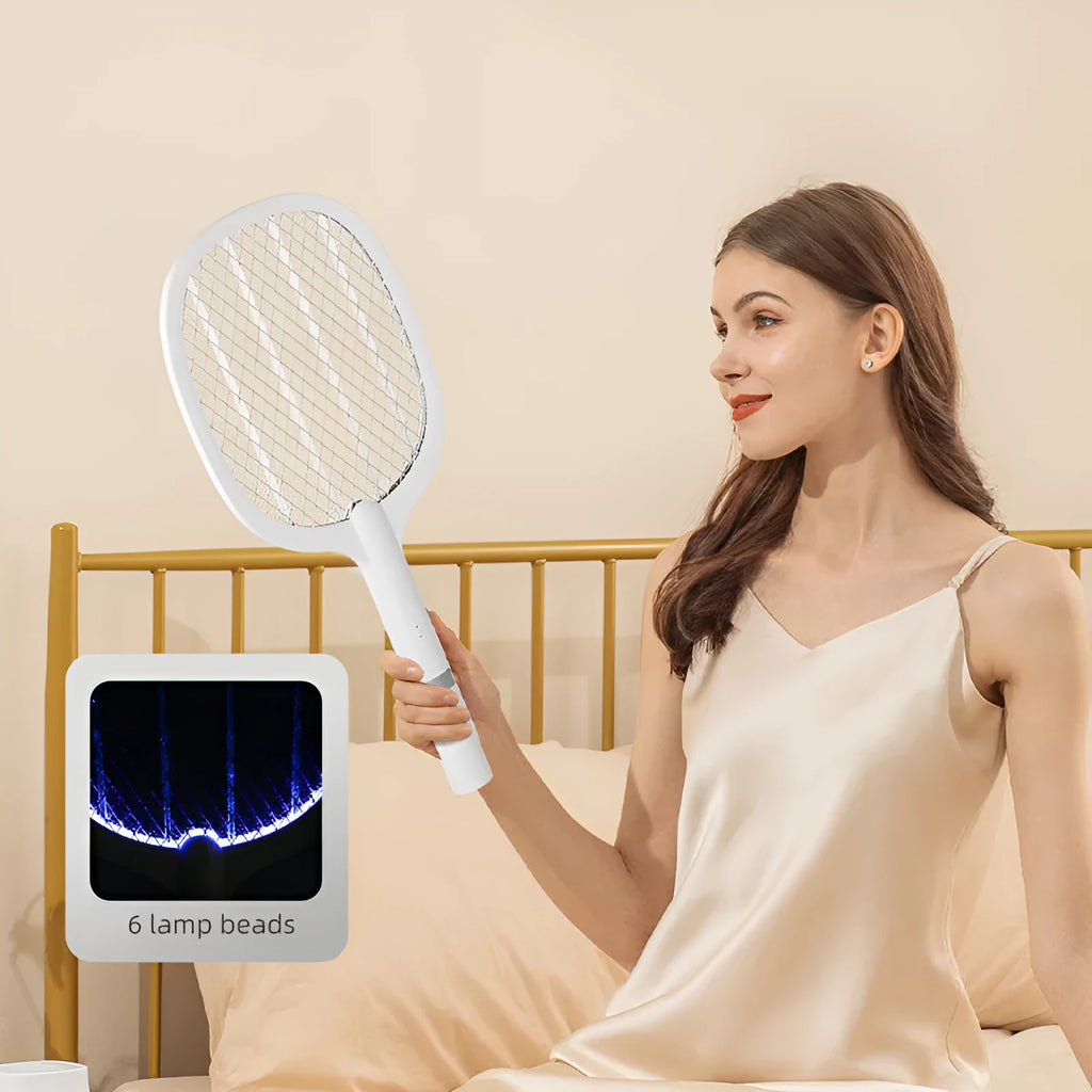 Rechargeable electric mosquito swatter with ABS plastic housing for indoor insect control