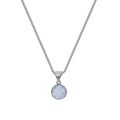 Women's adjustable Korean-style necklace with geometric crystal oval pendant on box chain