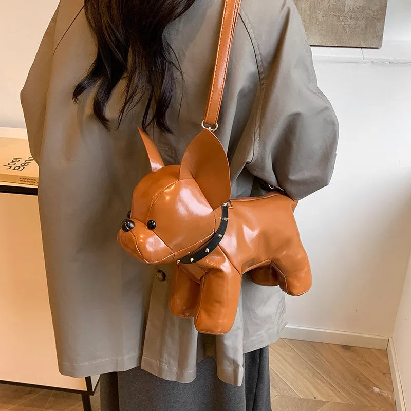 Jarre Aero bull doll satchel shoulder messenger bag in soft PU with rivet detailing, available in black, brown, silver, wine red