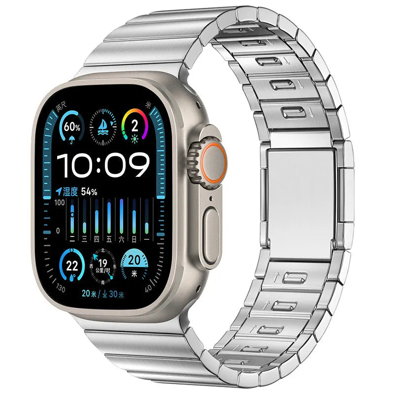 Stainless steel magnetic buckle Apple Watch strap in seven colour options