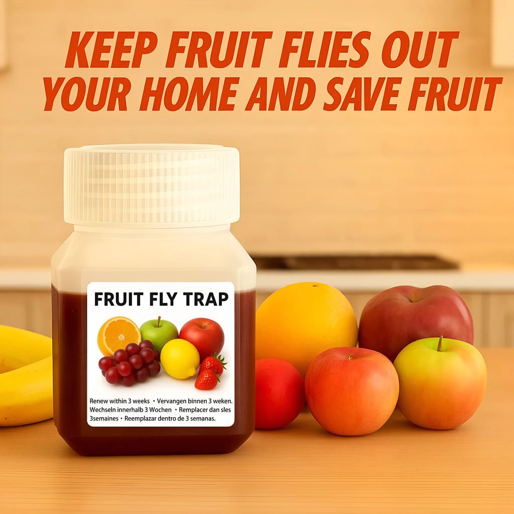 Bottle of fruit fly bait liquid for trap refills with SK003 formula