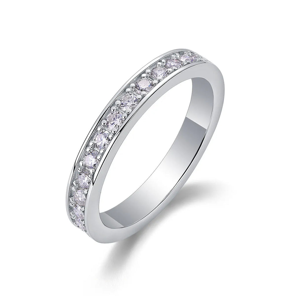 S925 sterling silver moissanite geometric closed ring for women, US sizes 5-9