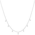 925 silver drop-shaped artificial zircon necklace with adjustable O-chain in silver, rose gold, or golden yellow