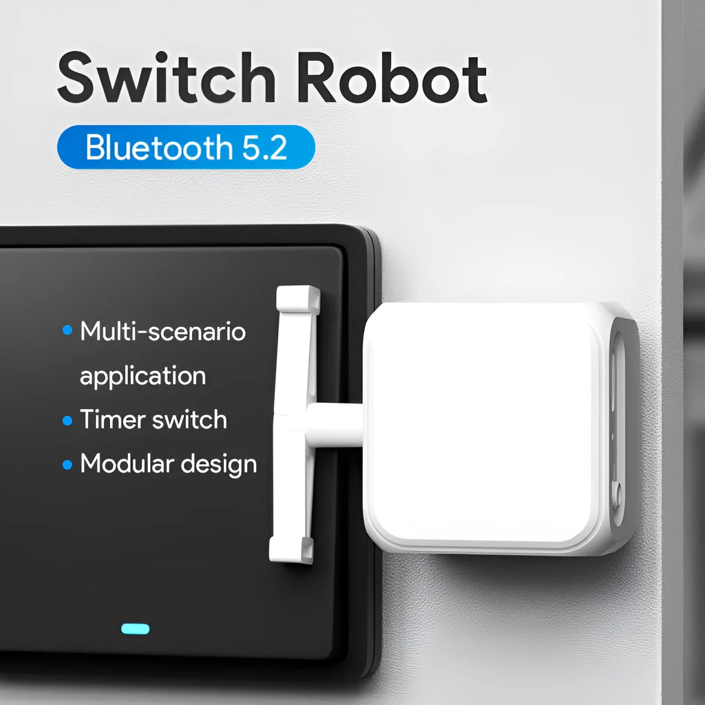 White Bluetooth rocker arm finger robot with remote control for smart home automation