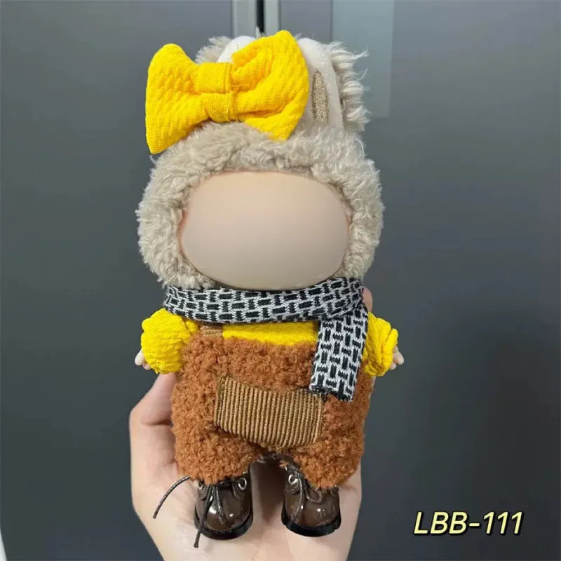 Plastic clothing outfit for a 17cm tall collectible vinyl figurine doll.
