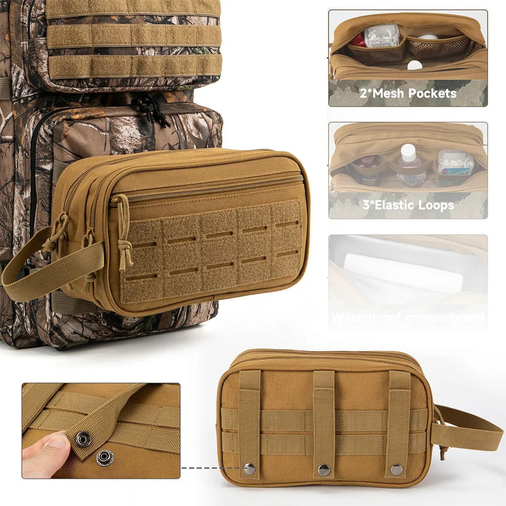 Men's travel cosmetic bag in Oxford cloth, solid colour, with anti-cutting and dry wet separation, size 11x15x26cm