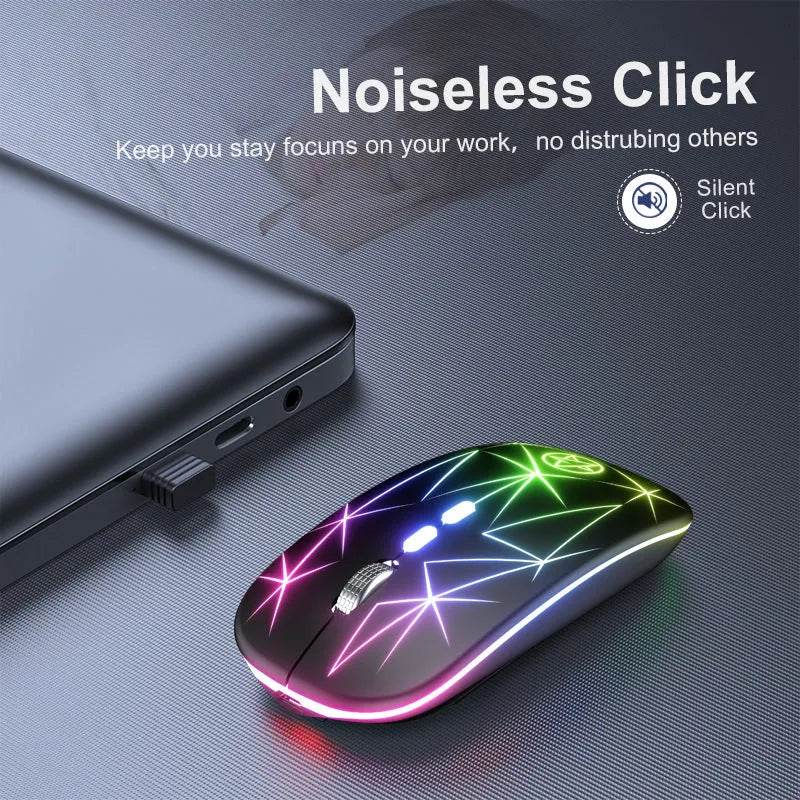 Wireless gaming mouse with RGB lighting and metal scroll wheel in black colour