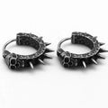 Copper geometric motorcycle punk earrings with alloy construction and retro black finish