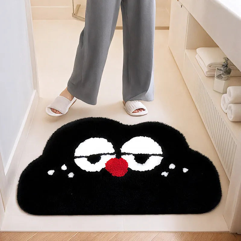 Cartoon anime printed bathroom mat in polyester fibre with imitation cashmere finish
