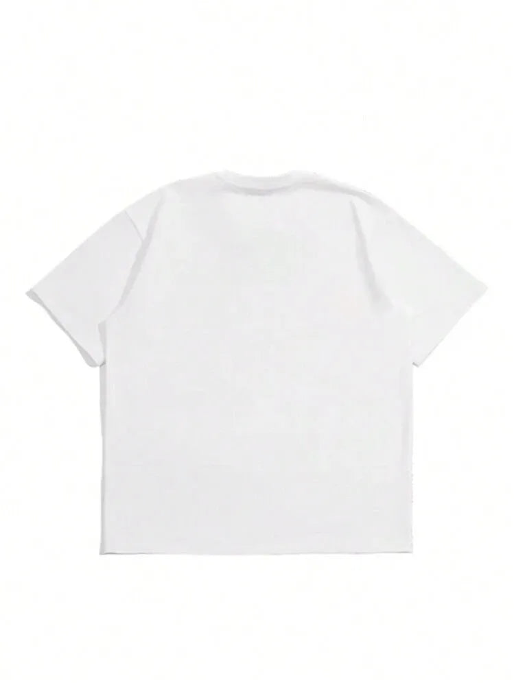 Men's solid colour pure cotton T-shirt in Japanese retro style, shown in black.
