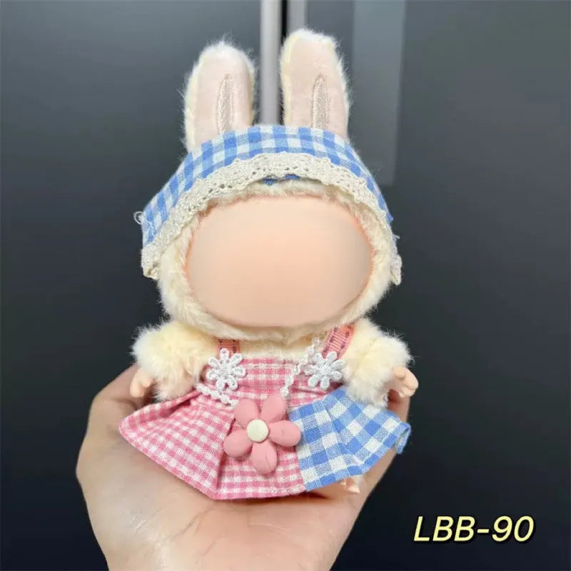 Plastic clothing outfit for a 17cm tall collectible vinyl figurine doll.