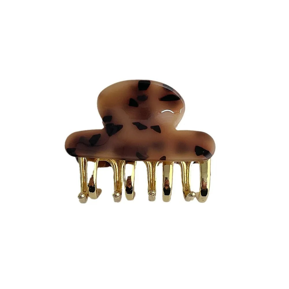 Women's retro acetate hair barrettes with metal grip in four colour options