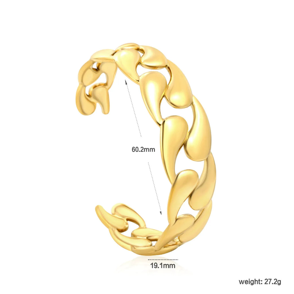 Stainless steel bracelet in gold and silver colour variations with European American trend styling
