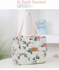 Women's large printed canvas tote bag with aluminium handles in floral and animal patterns
