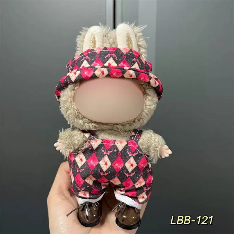 Plastic clothing outfit for a 17cm tall collectible vinyl figurine doll.