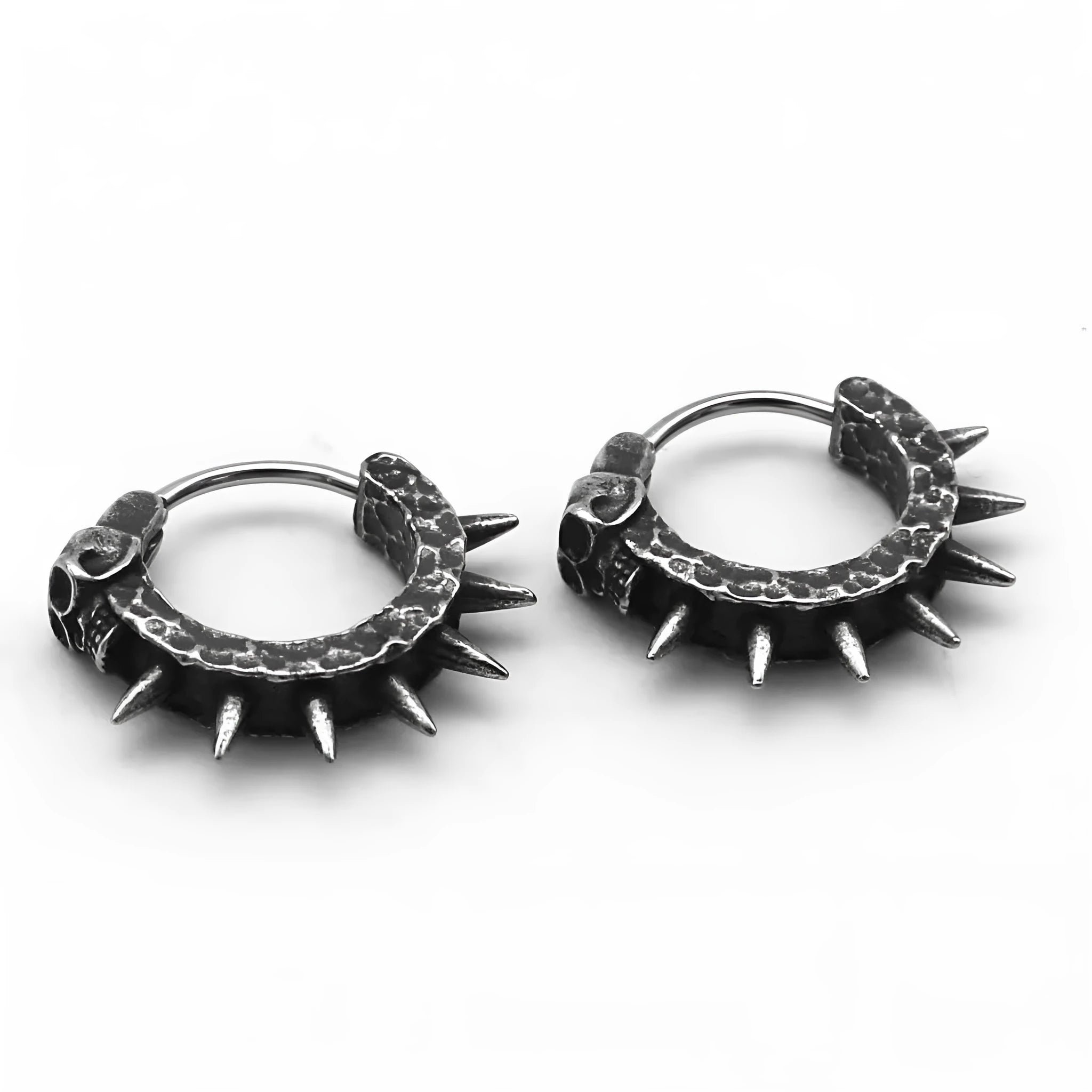 Copper geometric motorcycle punk earrings with alloy construction and retro black finish