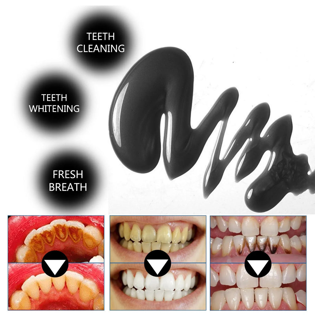 30ml tube of bamboo charcoal bright white stain removing toothpaste on a white background.