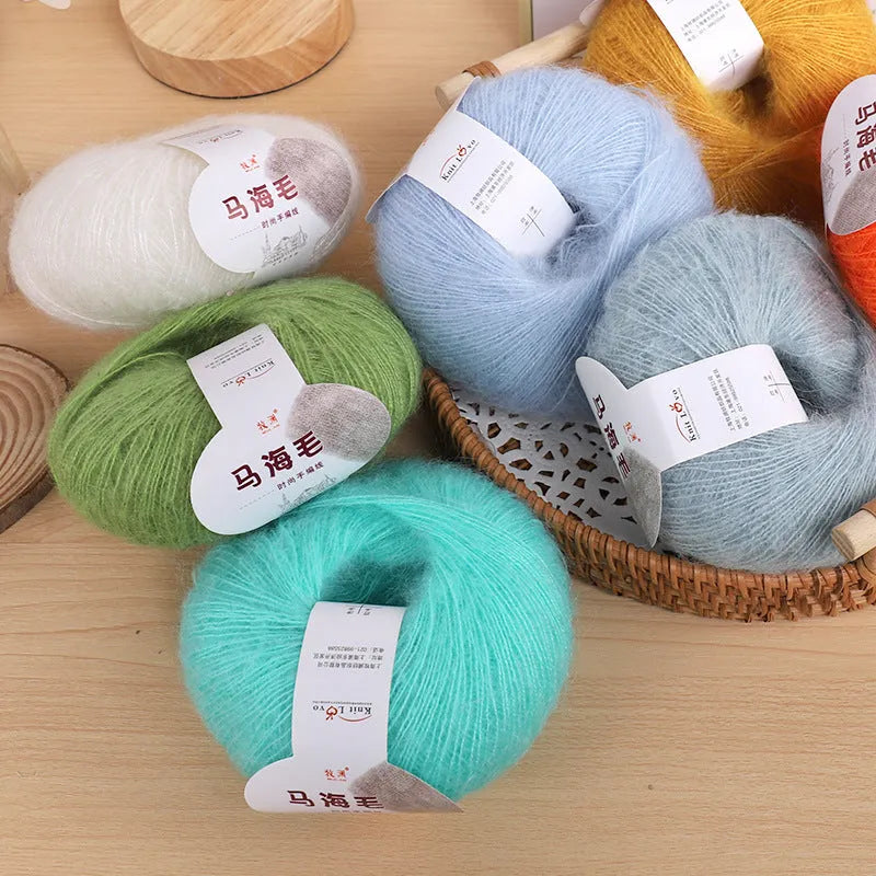 Mohair Inverness thread wool ball for DIY scarf weaving kit in assorted colours
