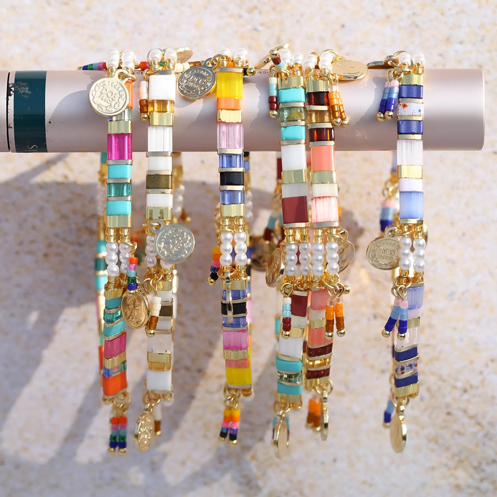 Women's handcrafted bracelet with imitation pearl beads in a European/American style design.