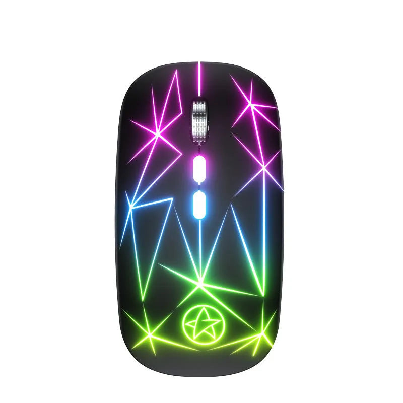 Wireless gaming mouse with RGB lighting and metal scroll wheel in black colour