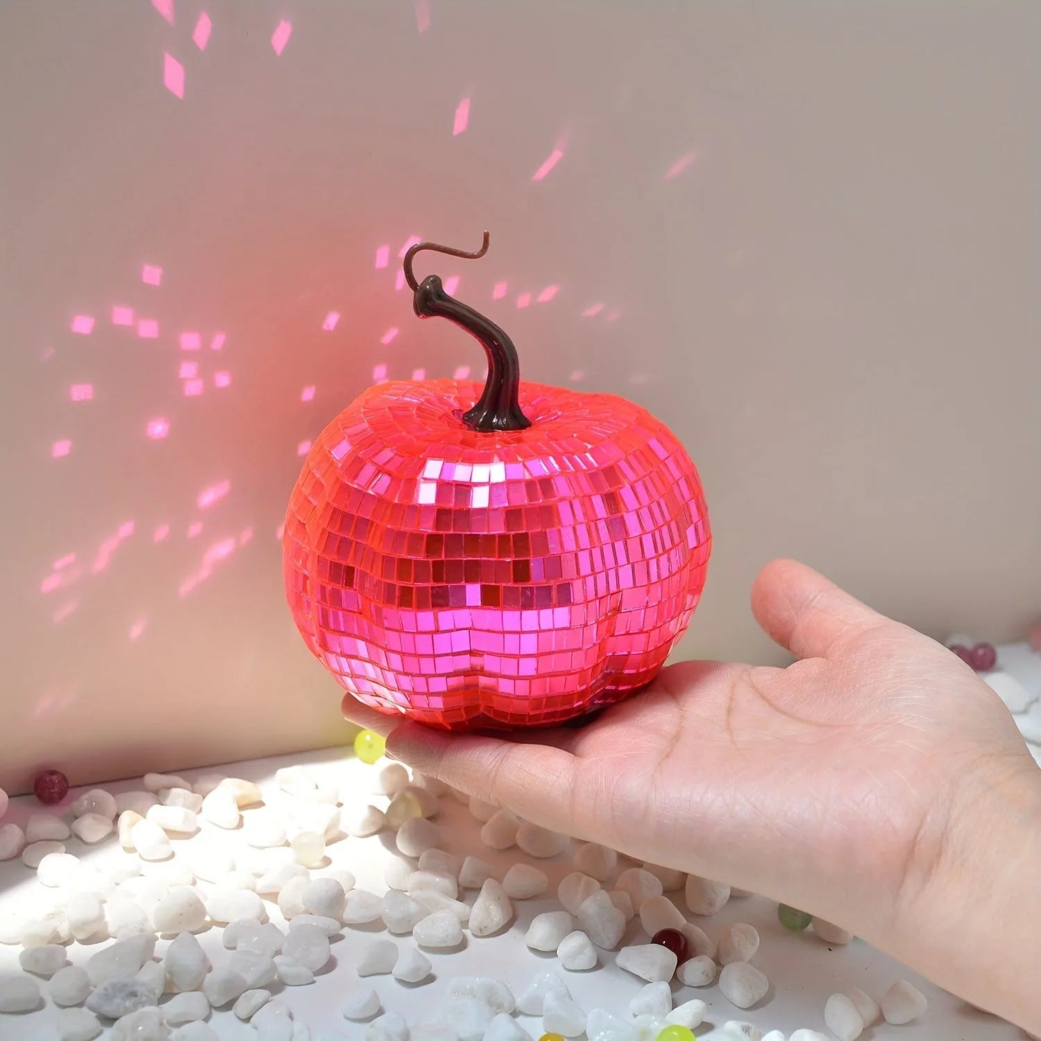 Chinese-style glass pumpkin mirror Halloween decoration with embroidered glass material in five sizes
