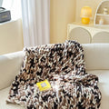 Handmade chenille blanket with striped pattern from section dyeing in 130x170cm size