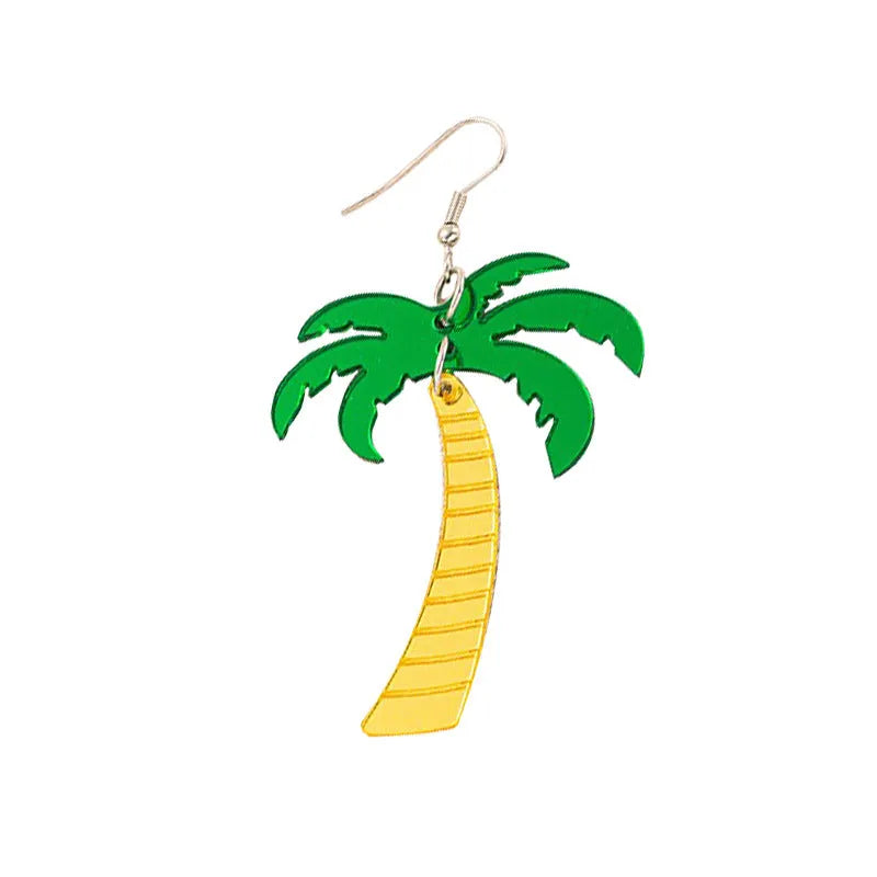 Summer Atmosphere Coconut Artocarpus Heterophyllus drop-shaped earrings in alloy with acrylic detail