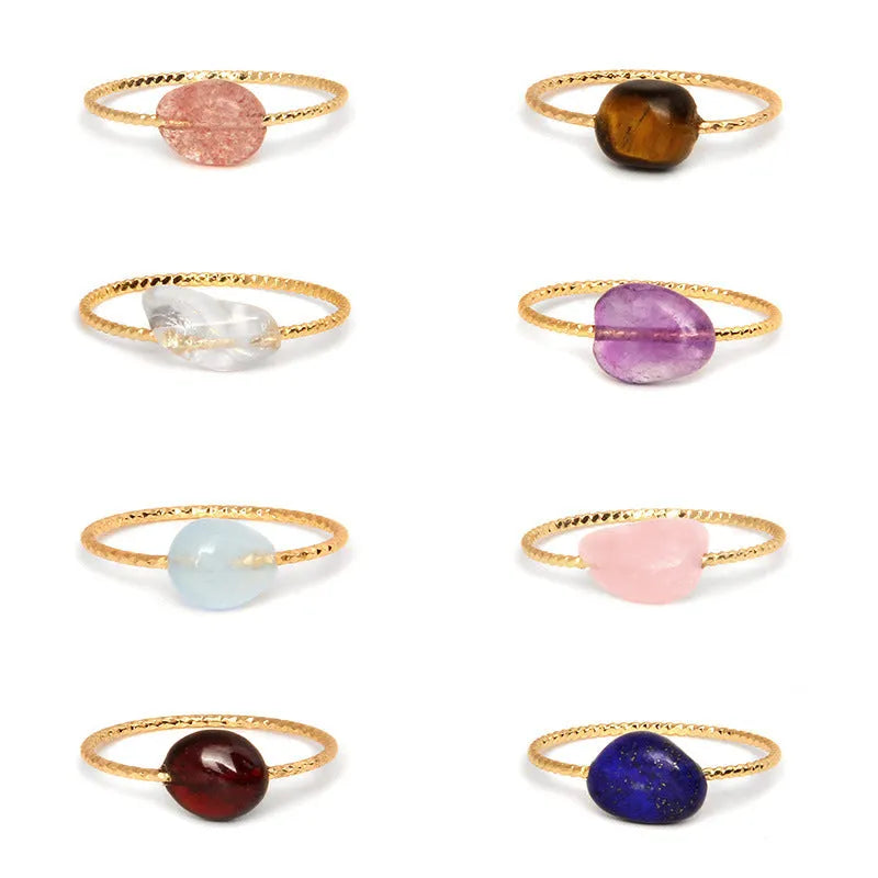 Geometric agate ring with original niche design in coloured stone options BZ0072 to BZ0079