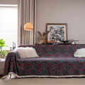 American country style jacquard patterned sofa cover in polyester cotton fabric on a sofa.