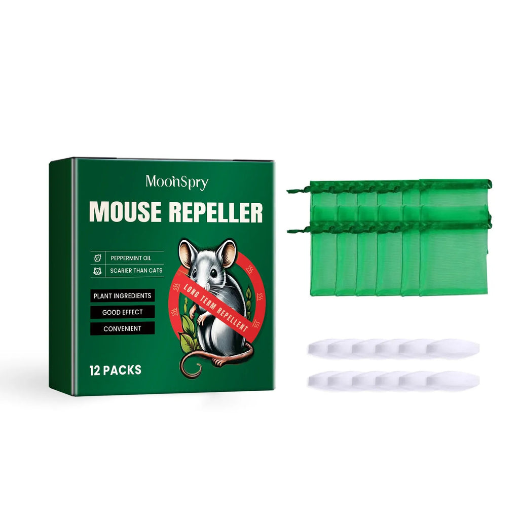60ml bottle of natural rat repellent spray with clove, peppermint, camphor, and chilli oils.
