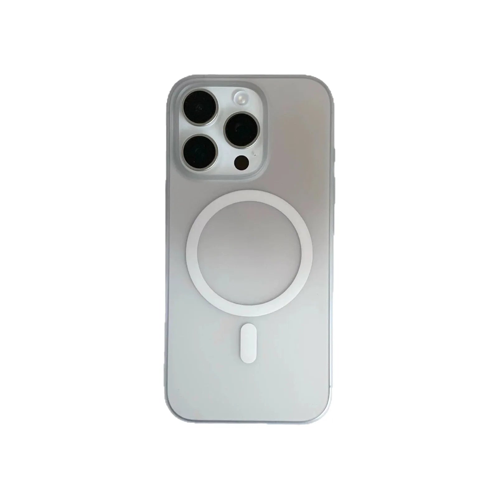 Gradient frosted magnetic suction iPhone case in blue colour showing ultra-thin PC construction