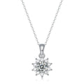 925 silver moissanite flower pendant necklace on adjustable 21-50cm chain, 1 carat round stone